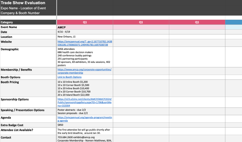 Trade Show Evaluation Template